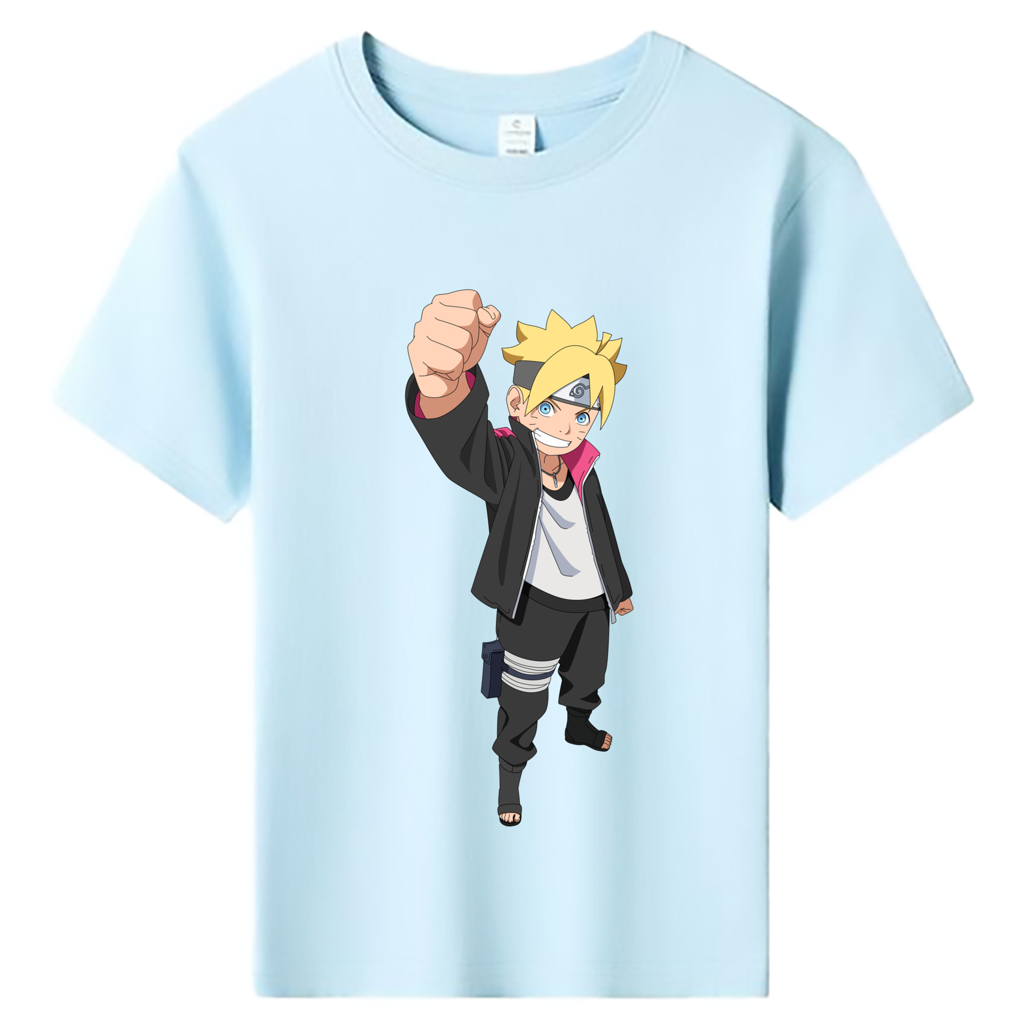 （画像用） NARUTO -ナルト- うずまき ボルト Uzumaki Boruto 綿100％キッズTシャツ（フロントプリント）